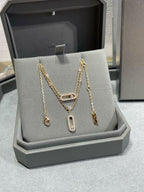[Twinkle ]MOVE 2 ROW DIAMOND NECKLACE