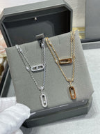 [Twinkle ]MOVE 2 ROW DIAMOND NECKLACE