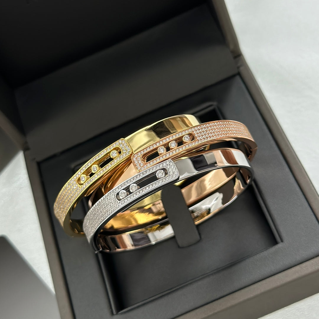 [Twinkle ]Move Noa Rose Gold Pavé Diamond Bangle Bracelet