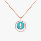 [Twinkle ]Twinkle MOVE 1 DIAMOND TURQUOISE PINK GOLD DIAMOND NECKLACE