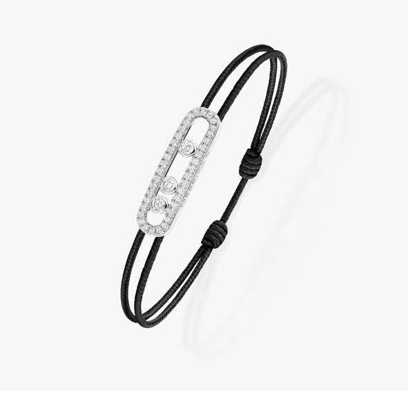 [Twinkle ]MK Care(s) pink cord pavé bracelet