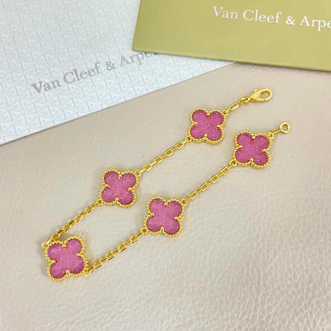 Vintage Alhambra 5‑Motifs Bracelet, Bubble‑Glass NEW