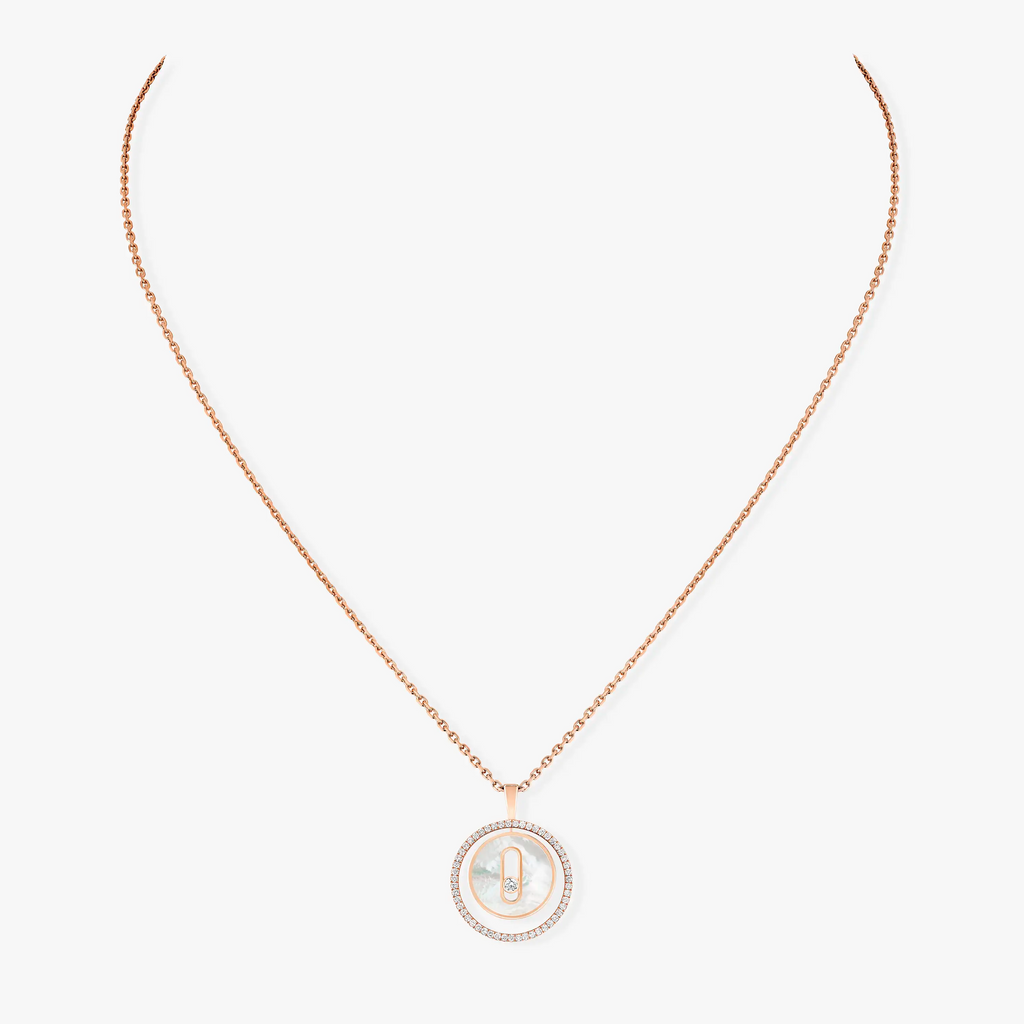 [Twinkle ]Twinkle MOVE 1 DIAMOND WHITE MOTHER OF PEARL PINK GOLD DIAMOND NECKLACE