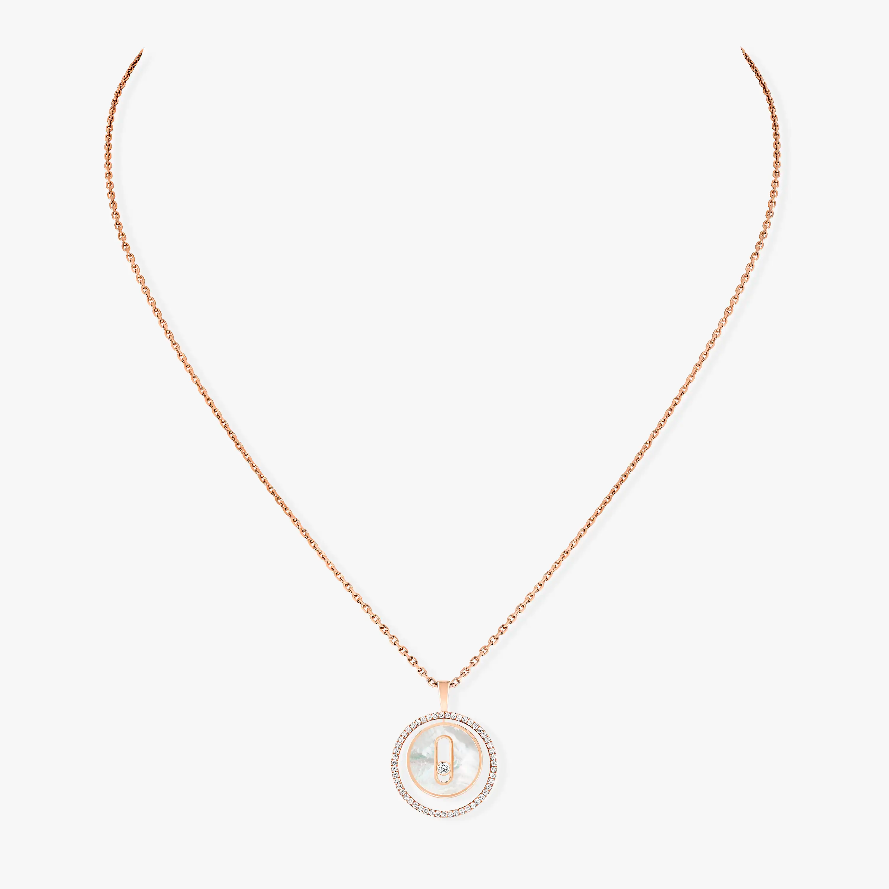 [Twinkle ]Twinkle MOVE 1 DIAMOND WHITE MOTHER OF PEARL PINK GOLD DIAMOND NECKLACE