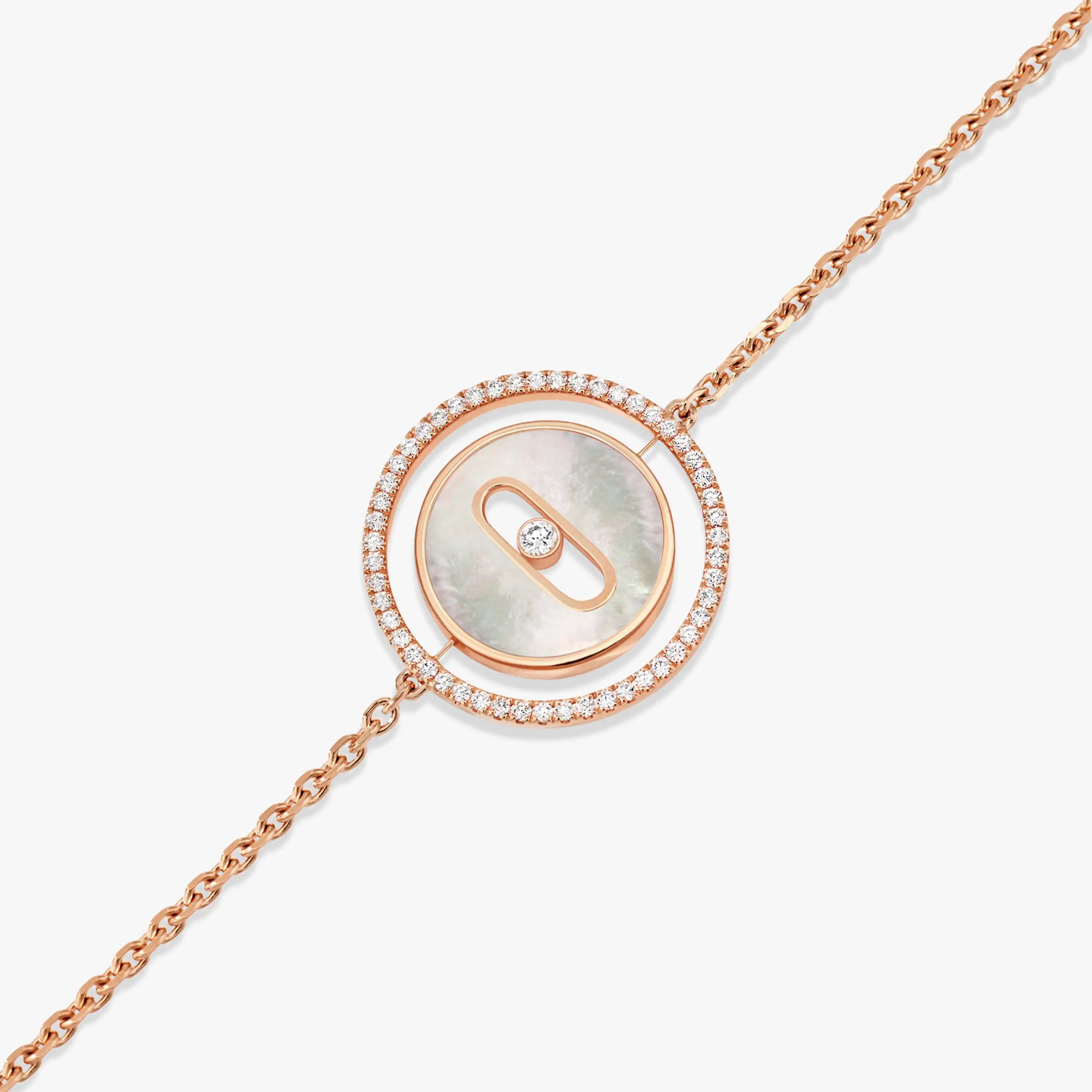 [Twinkle ]Twinkle MOVE WHITE MOTHER OF PEARL PINK GOLD DIAMOND BRACELET