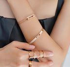 [Twinkle ]Move Noa Rose Gold Pavé Diamond Bangle Bracelet