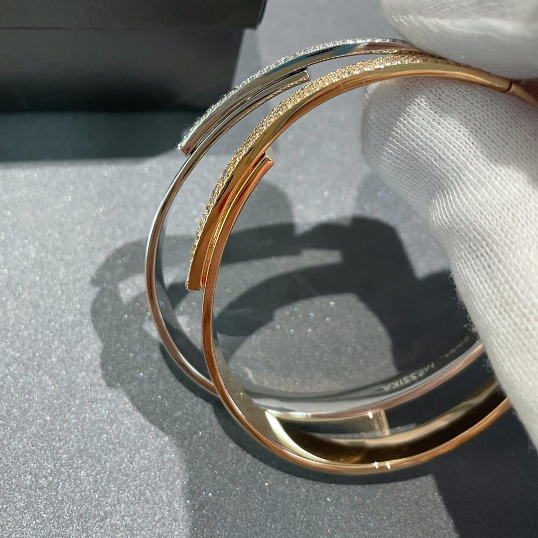 [Twinkle ]Move Noa Rose Gold Pavé Diamond Bangle Bracelet