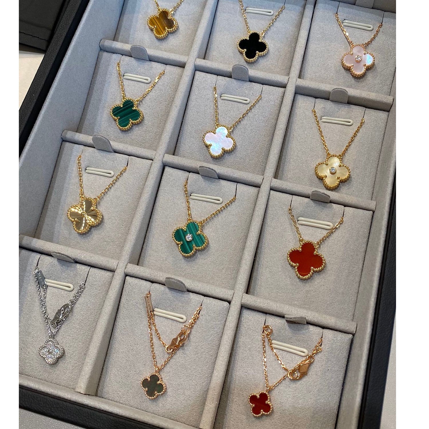 ¡®Twinkle jewelry¡¯CLOVER 15MM DIAMOND SINGLE FLOWER NECKLACE