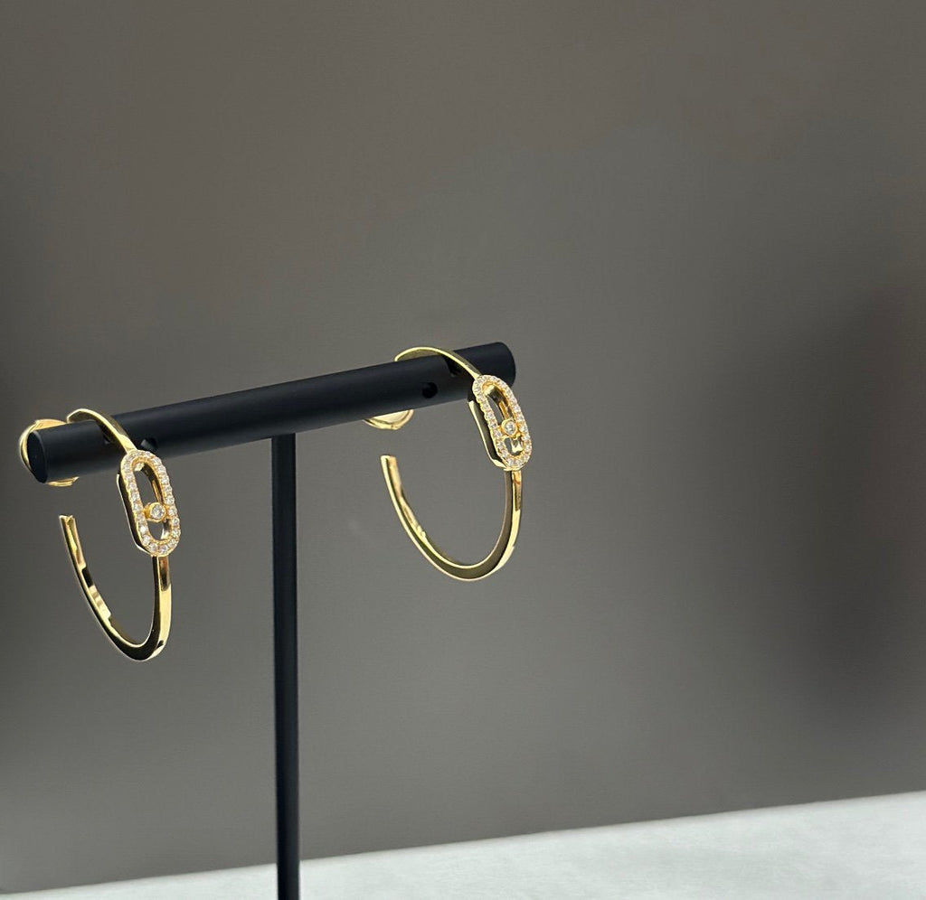 [Twinkle ]CREOLES MOVE UNO PM DIAMOND EARRINGS