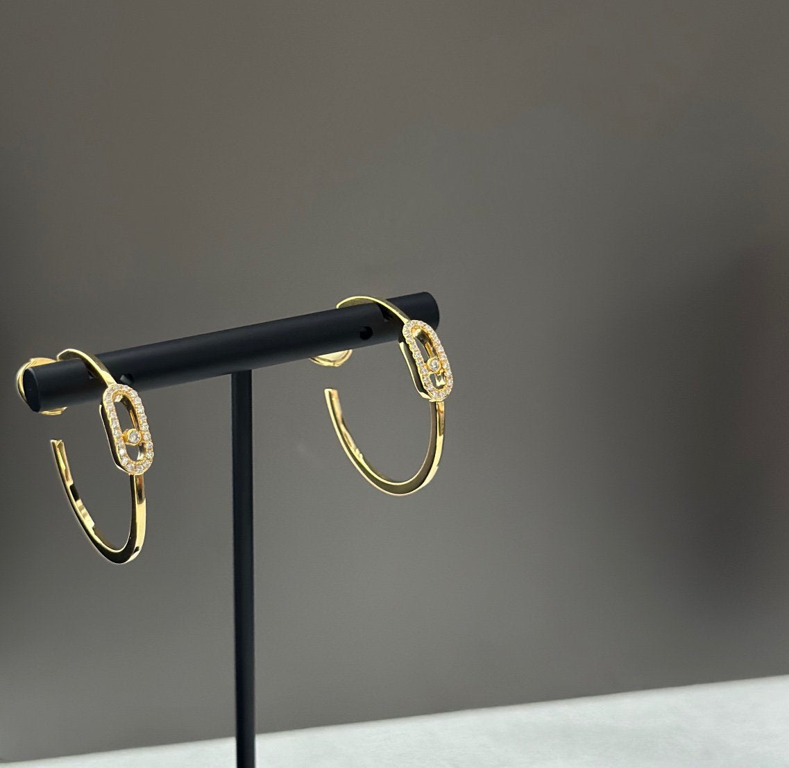 [Twinkle ]CREOLES MOVE UNO PM DIAMOND EARRINGS