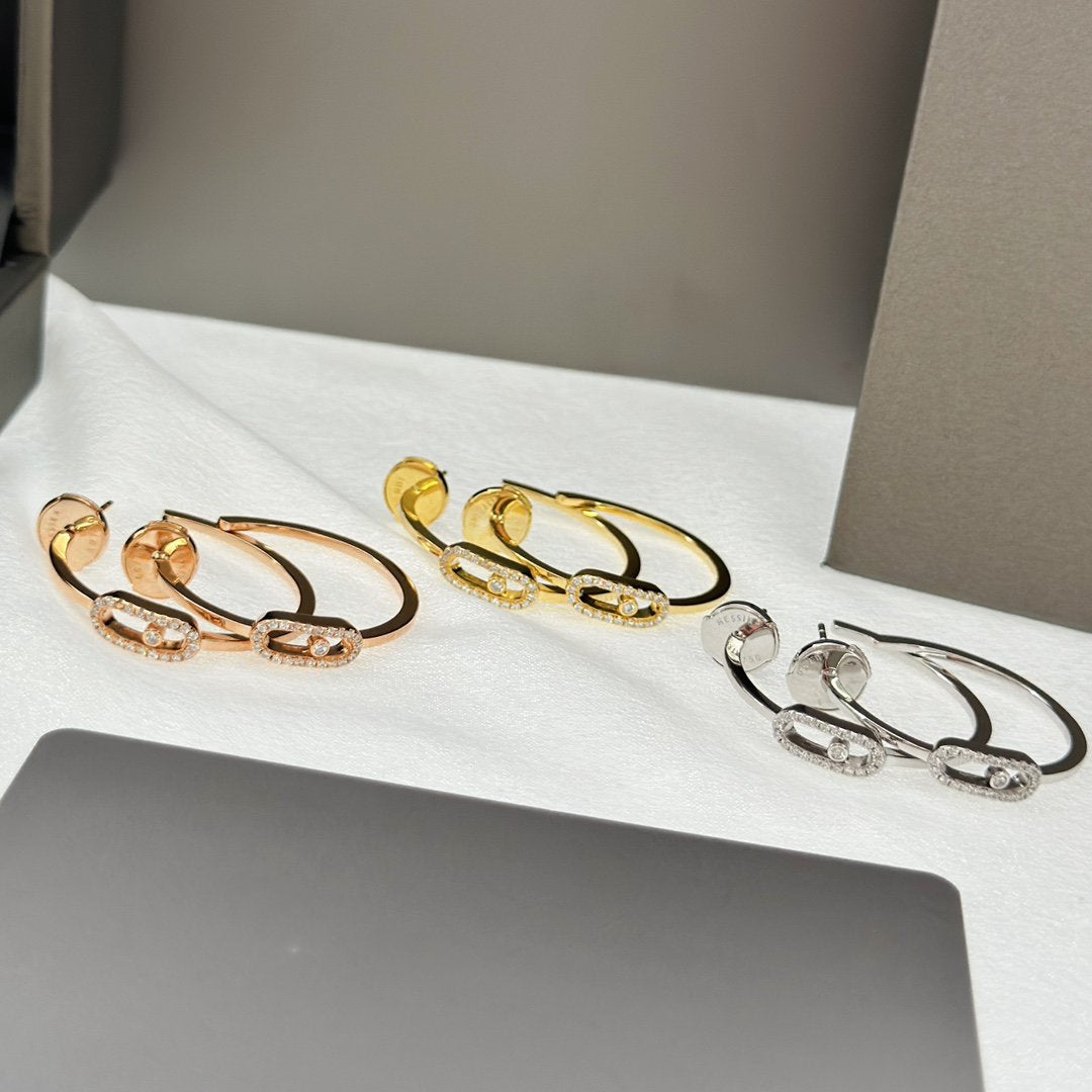 [Twinkle ]CREOLES MOVE UNO PM DIAMOND EARRINGS