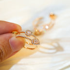 [Twinkle ]CREOLES MY TWIN 2 RANGS SILVER DIAMOND EARRINGS