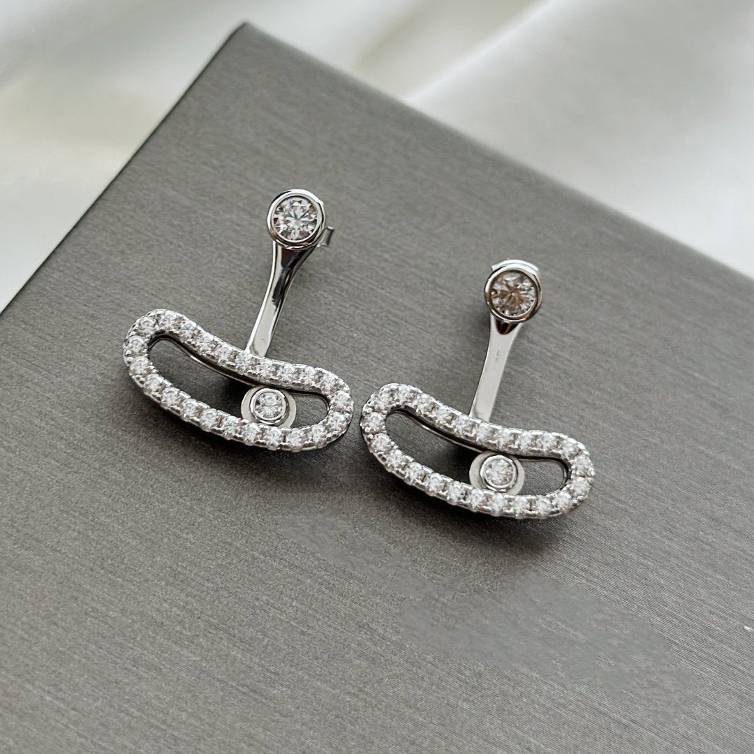 [Twinkle ]MOVE UNO SILVER DIAMOND EARRINGS