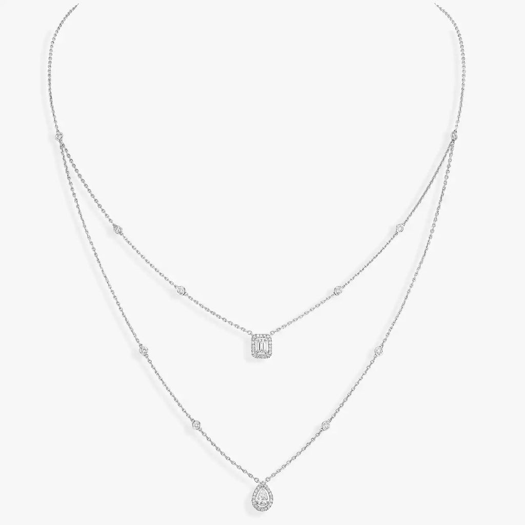 [Twinkle ]Diamond Necklace My Twin 2 Rows