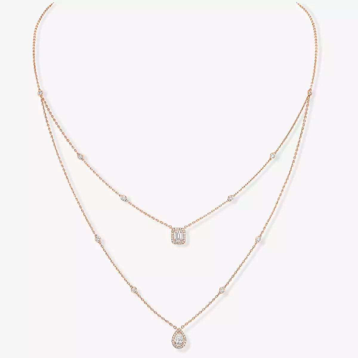 [Twinkle ]Diamond Necklace My Twin 2 Rows