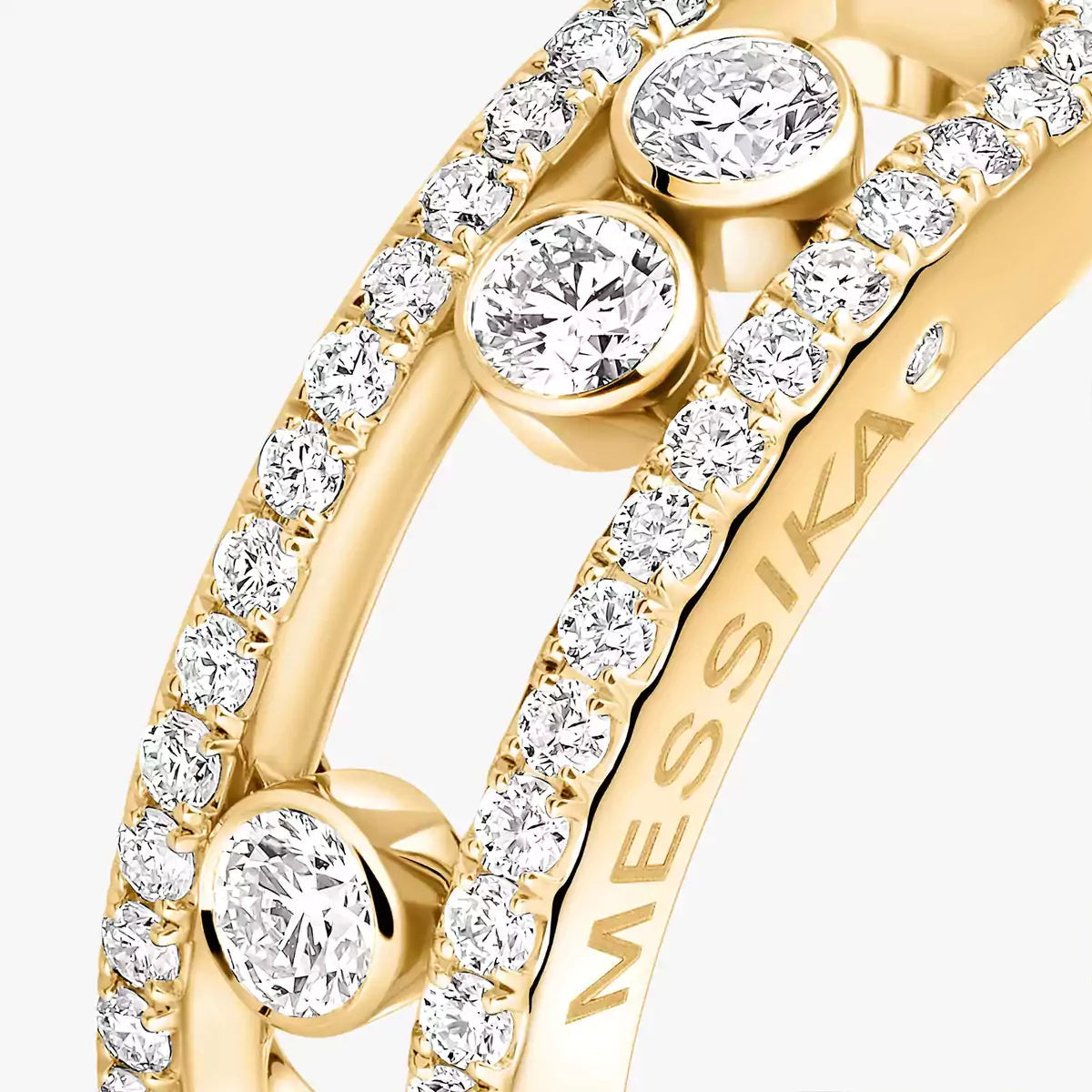 [Twinkle ] Move Gold Diamond Pave_ Ring