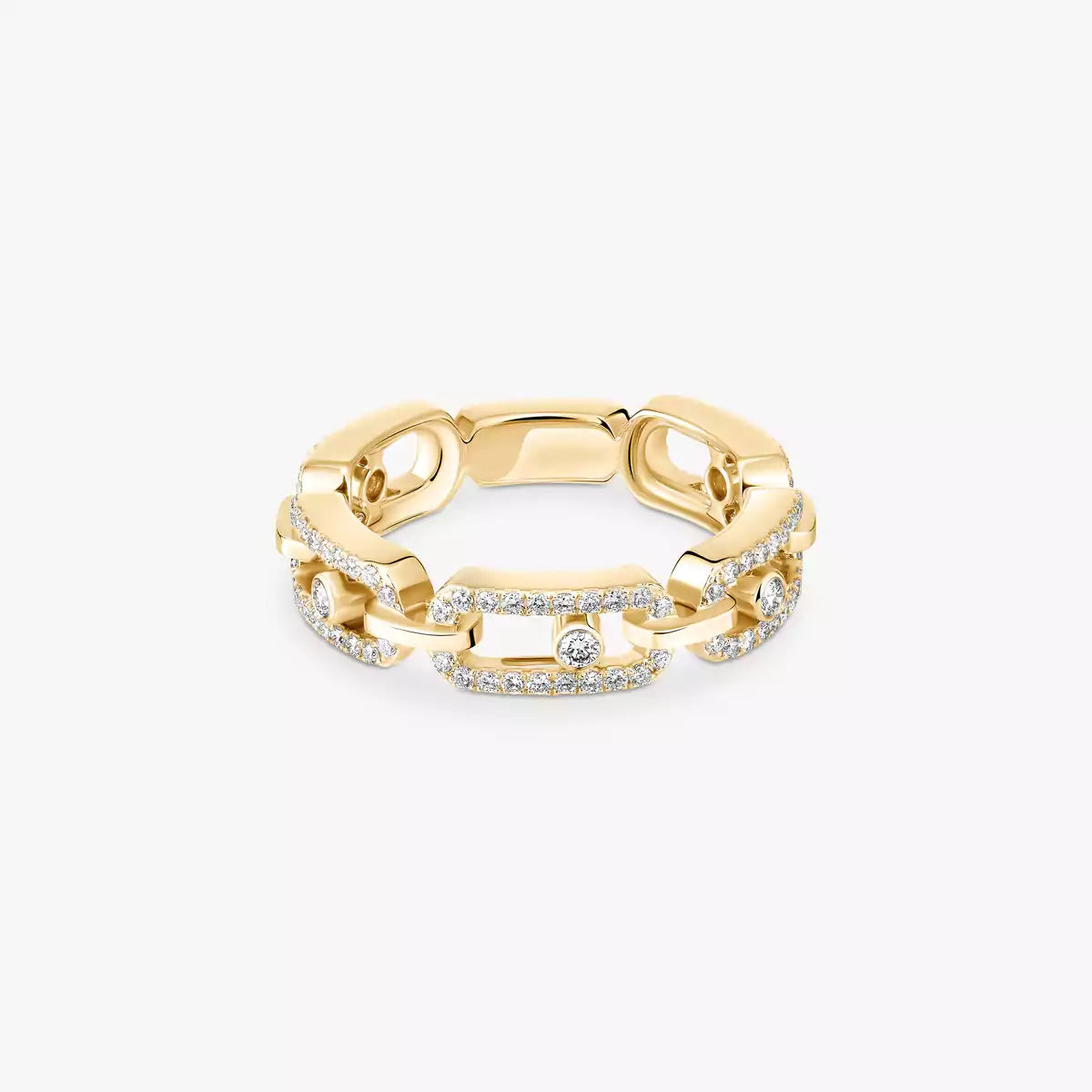 [Twinkle ]Move Link Pave_-Set Diamond Ring in Gold