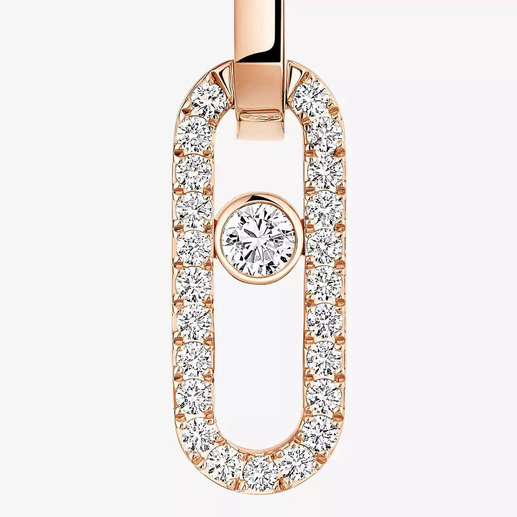 [Twinkle ]Move Link Diamond Earrings