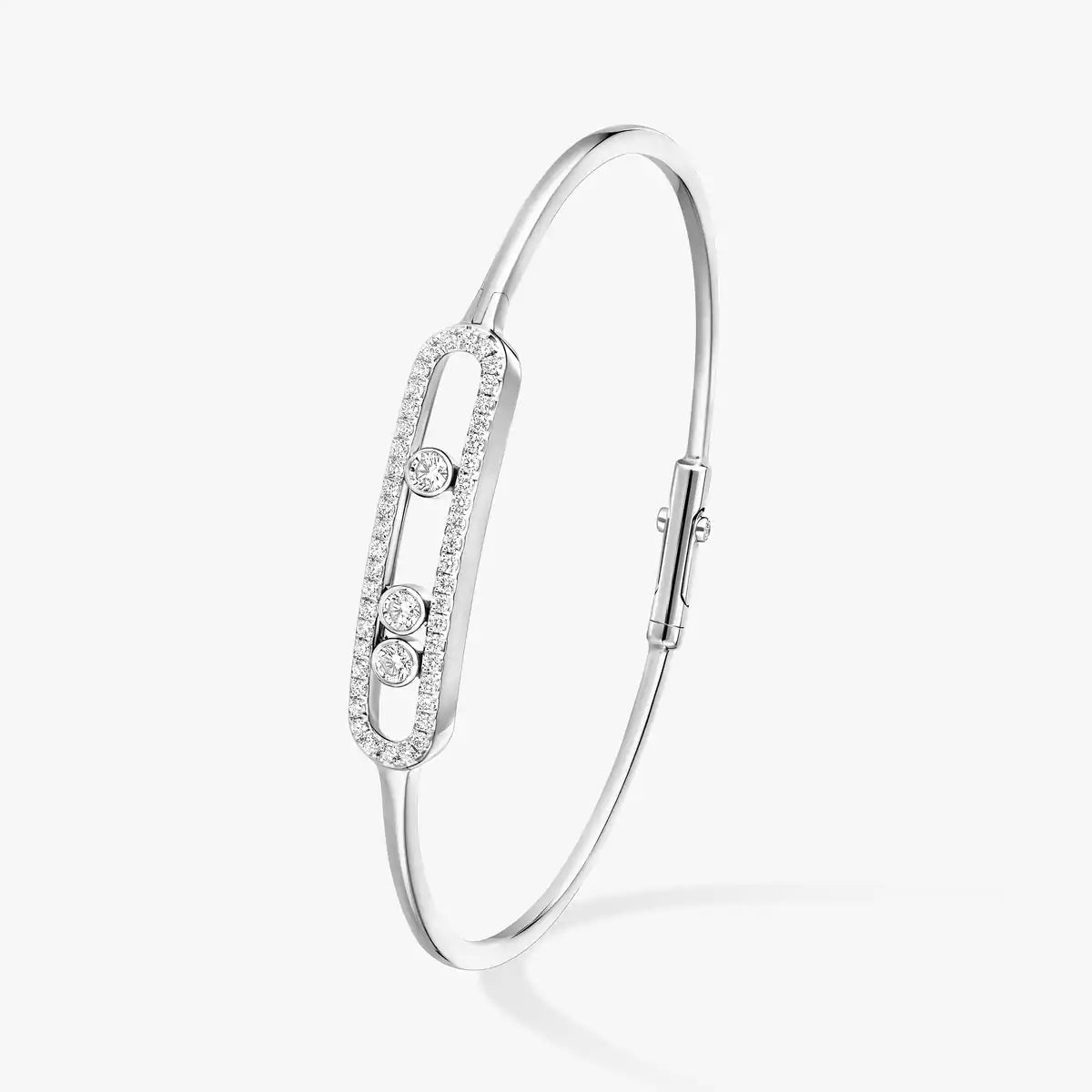 [Twinkle ]Move Pavé Diamond Bangle Bracelet M
