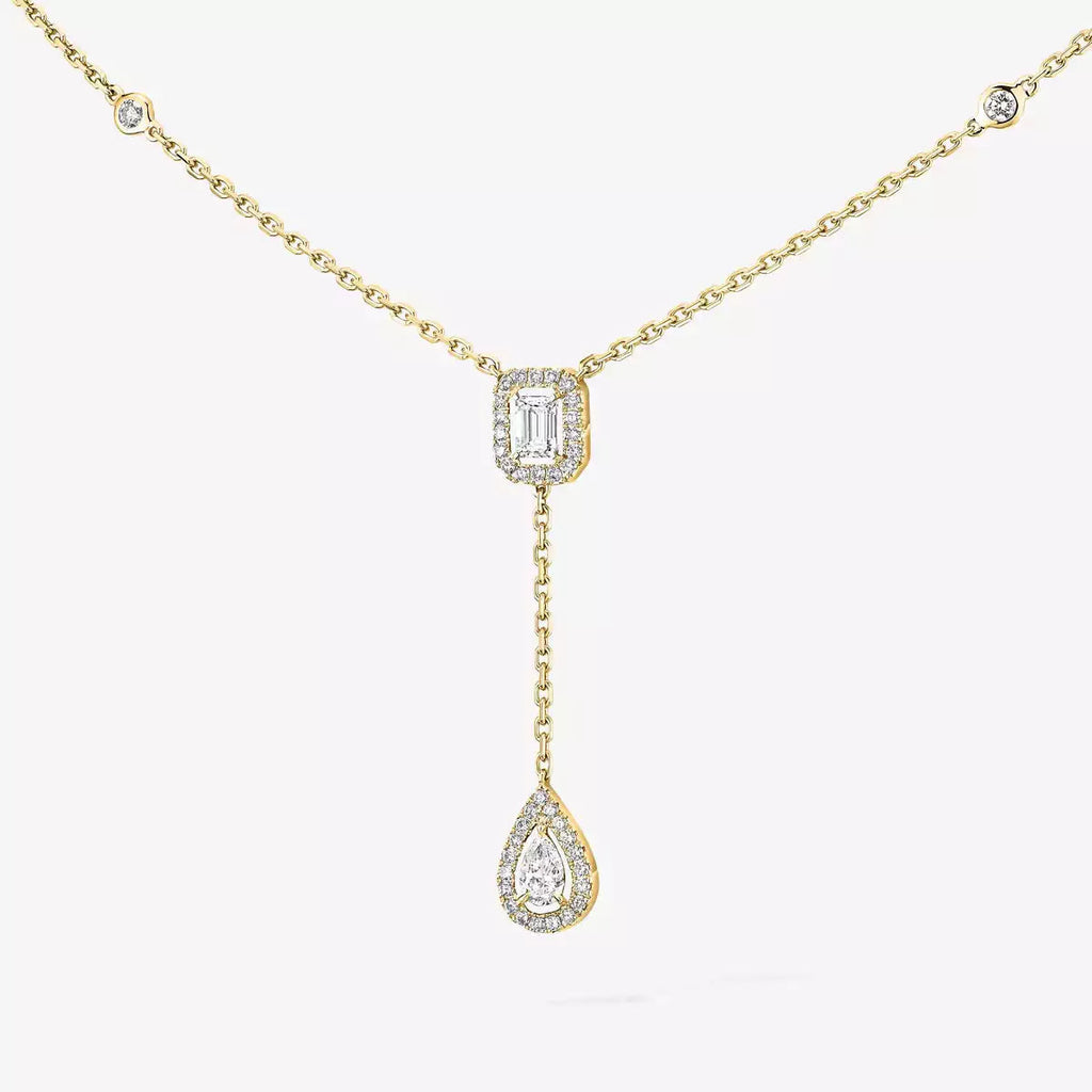 [Twinkle ]Gold Diamond Tie Necklace