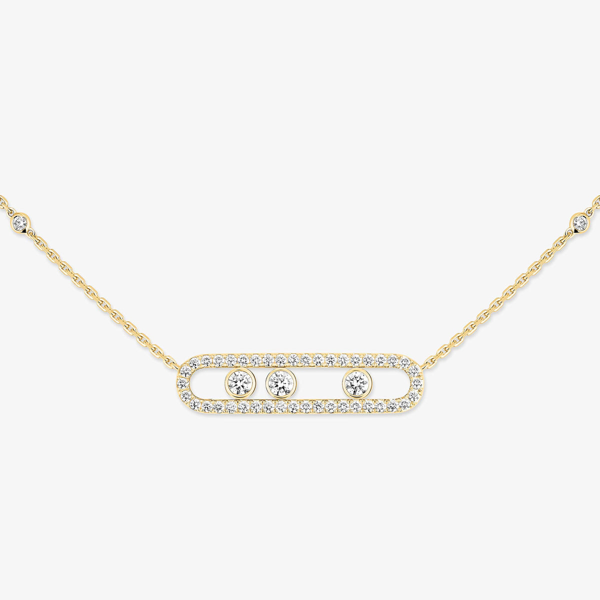 [Twinkle ] Move Pave_ Rose Gold Diamond Necklace
