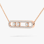 [Twinkle ] Move Pave_ Rose Gold Diamond Necklace