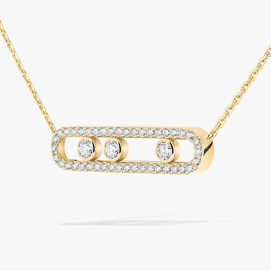 [Twinkle ] Move Pave_ Rose Gold Diamond Necklace